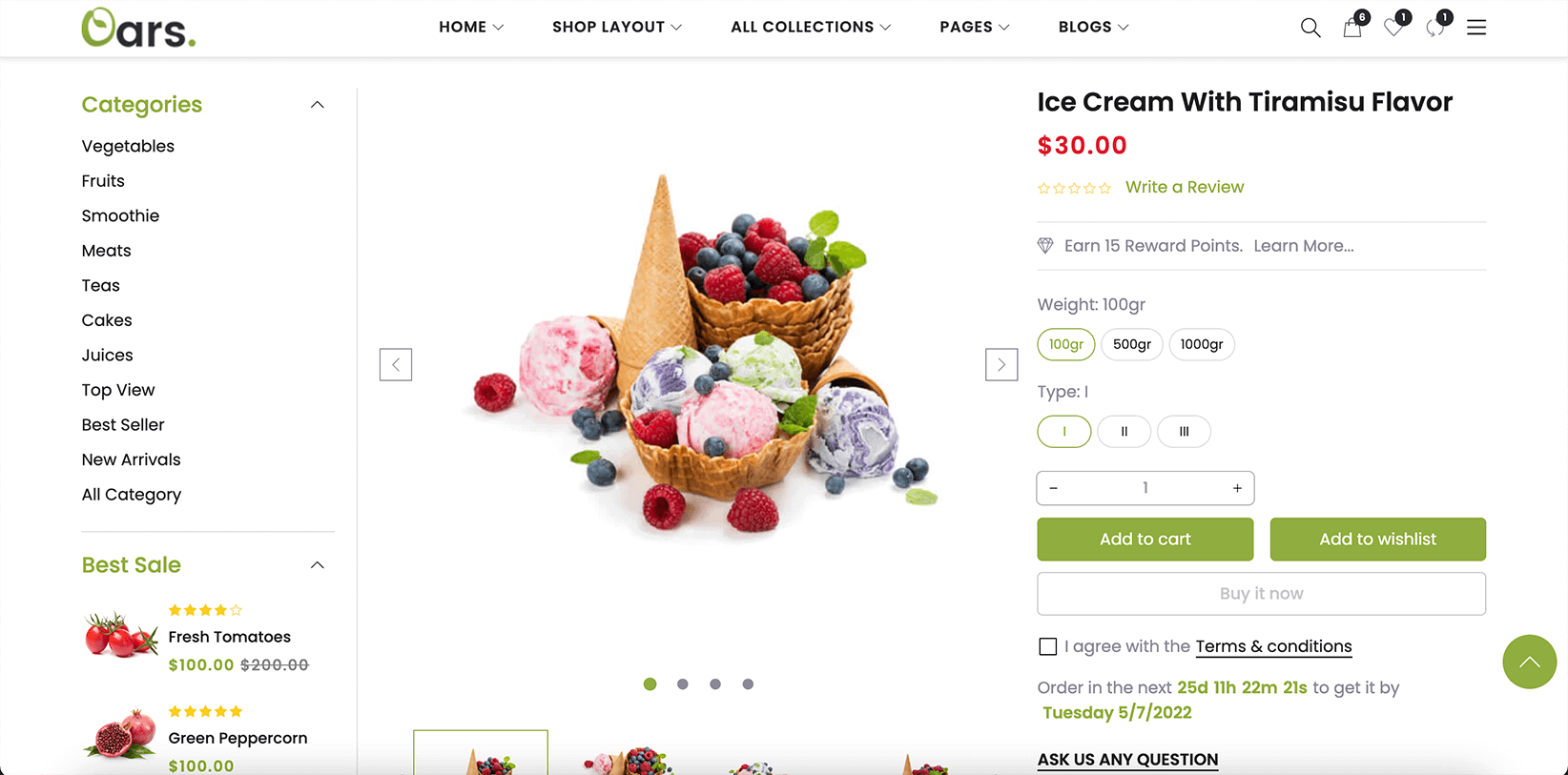 Product Sidebar Layout